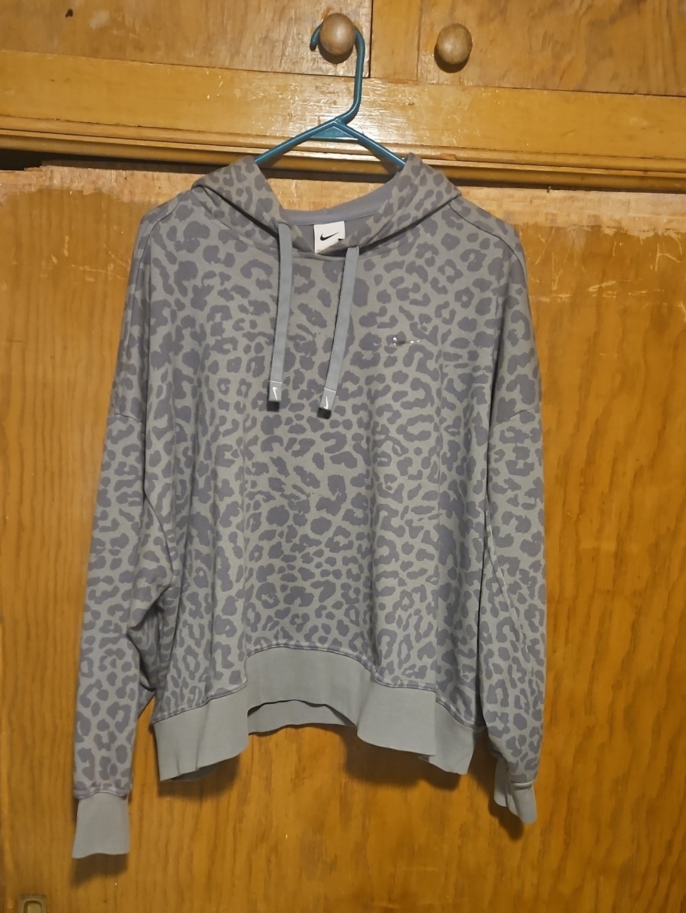 Nike Women’s Greenish Grayy Leopard-Print Hoodie
